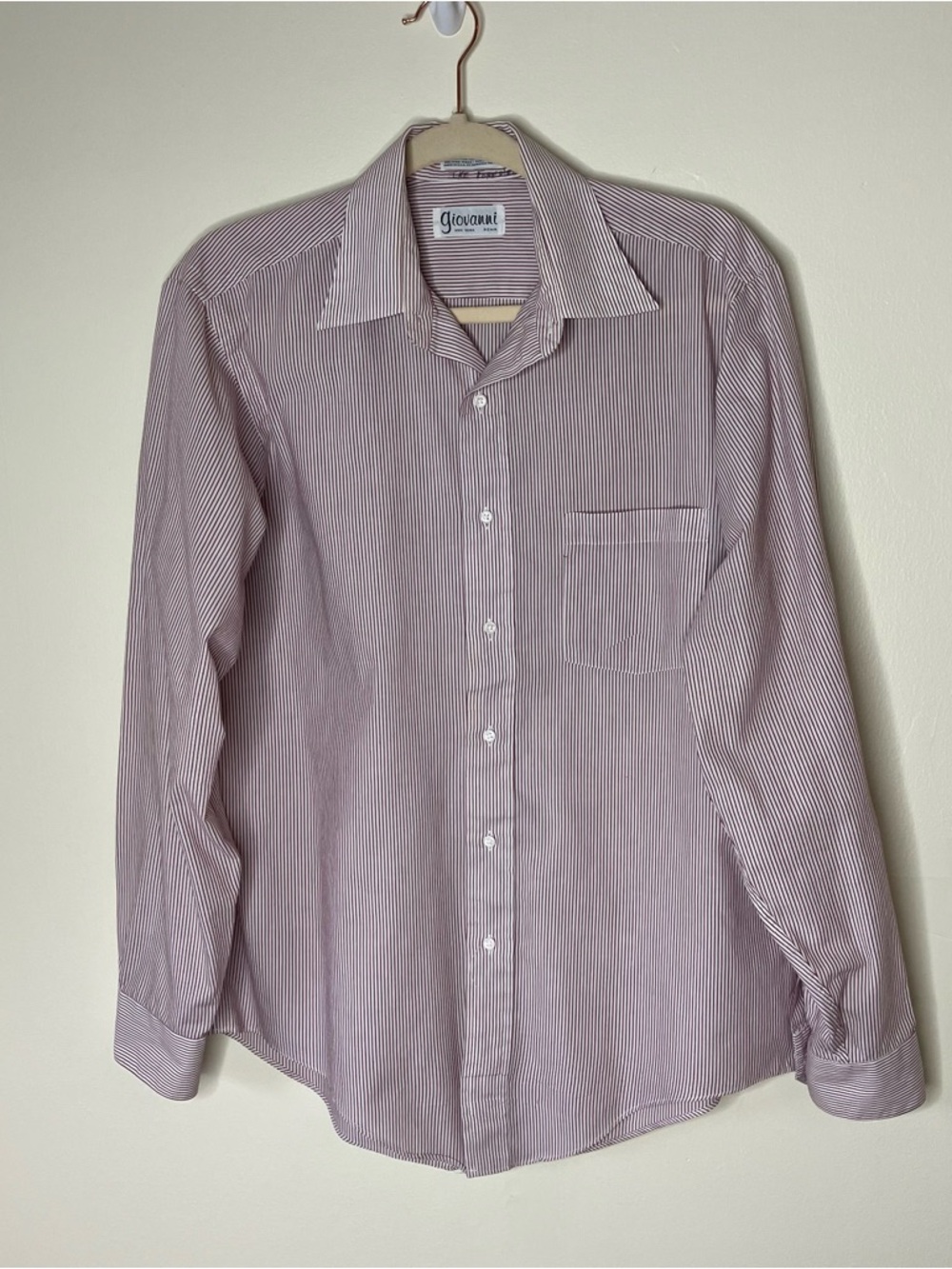 Giovanni Superfine Poplin striped button down dress shirt 16 35